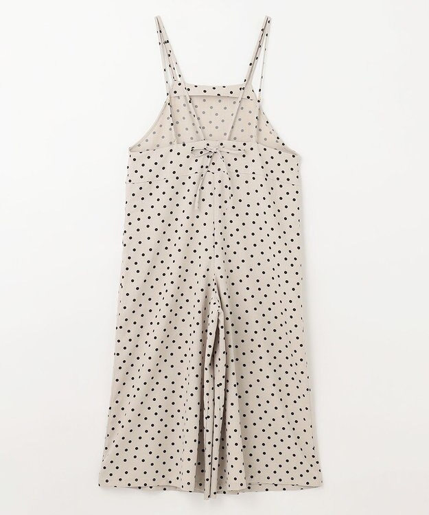 ANY L 【洗濯機可/着丈調整可】ドットプリント サロペット ベージュベース