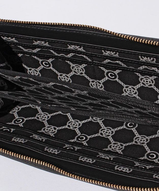 CLATHAS ワッフル　Lファスナー長財布 ブラック