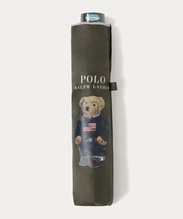 MOONBAT 【遮光率100％/遮熱/UV/軽量】POLO RALPH LAUREN（ポロ ラルフローレン）晴雨兼用日傘  ポロベア 折りたたみ傘 ユニセックス カーキー