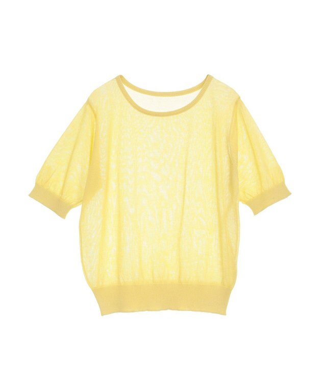 earth music&ecology ＳＥＴ２点シアーニットプルオーバー＋カーディガン Yellow