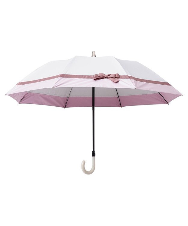 MOONBAT 【日傘】エスタ (estaa) Beauty shield折りたたみ傘リボン ホワイト