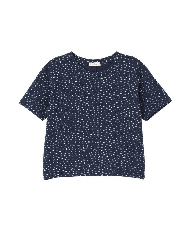 earth music&ecology アイレットミニ裏毛Tシャツ Navy