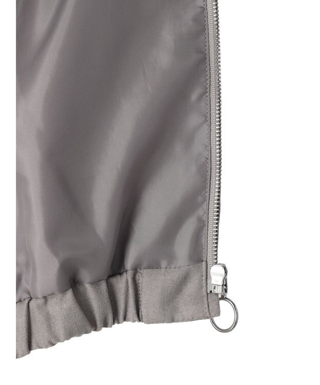 Green Parks スウェード調ギャザーブルゾン Gray