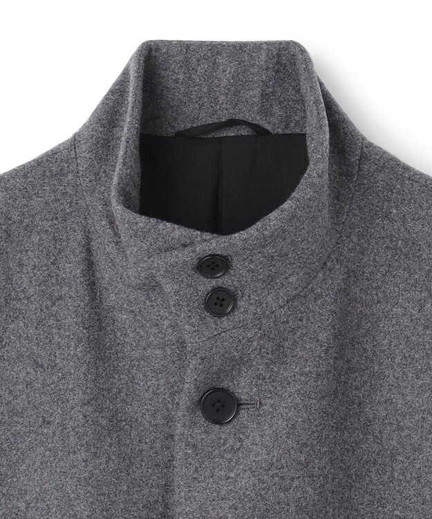 JOSEPH HOMME 【新素材】ライトウールシャギー　スタンドカラーシングルブレストコート グレー系