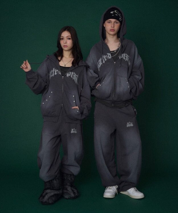 WEGO 【ユニセックス着用ITEM】グラフィックZIPパーカー スミクロ