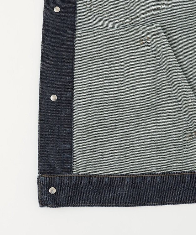 JOSEPH ABBOUD 【軽量/ストレッチ/JAPANファブリック/きれいめ】コーテッドストレッチデニム ジャケット ネイビー系