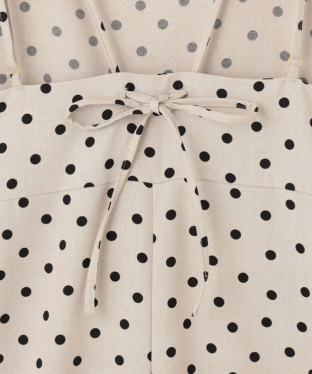 ANY 【洗濯機可/着丈調整可】ドットプリント サロペット ベージュベース