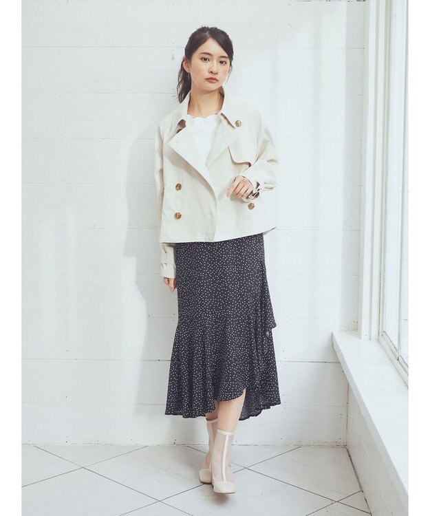 earth music&ecology ショートトレンチコート Light Beige