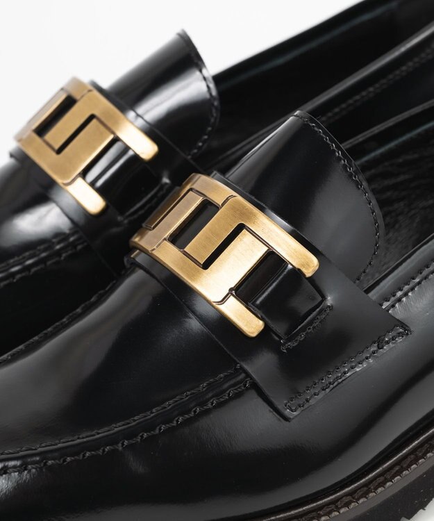 BONTRE 【LucaGrossi/ルカグロッシ】厚底幾何学ビットローファー/K072M TAL-UA ブラック