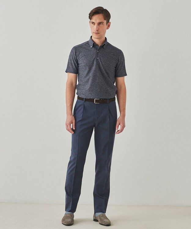 GOTAIRIKU 仕事で着られる綿パン【吸水速乾/ストレッチ/折り目加工】クールマックスコットンパンツ_1タック(25年モデル) ネイビー系