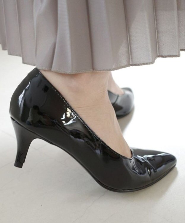Pointer 日本製 プレーンパンプス ブラック(エナメル)