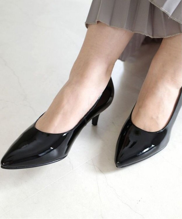 Pointer 日本製 プレーンパンプス ブラック(エナメル)