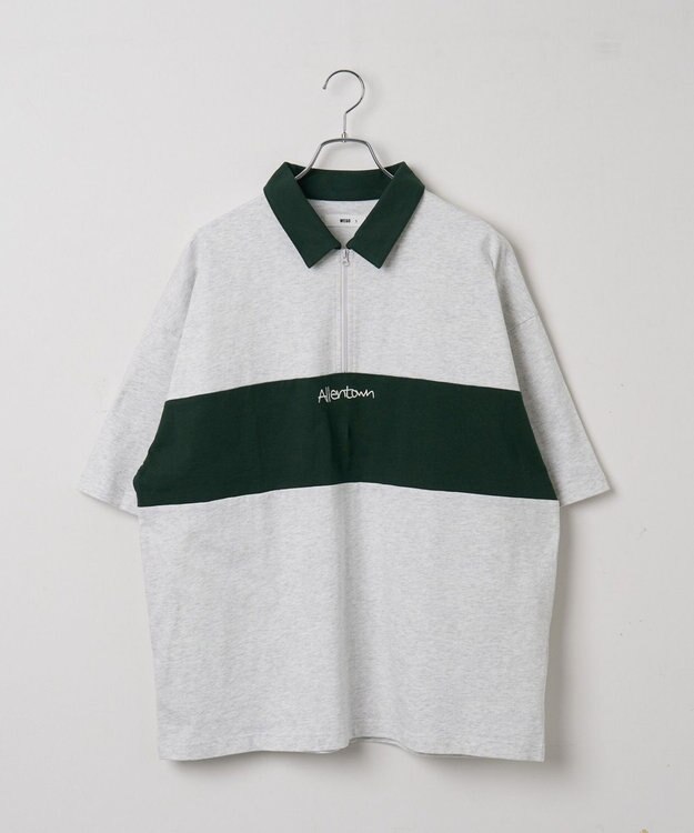 WEGO ワンポイントカラーブロックプルオーバー ライトグレー