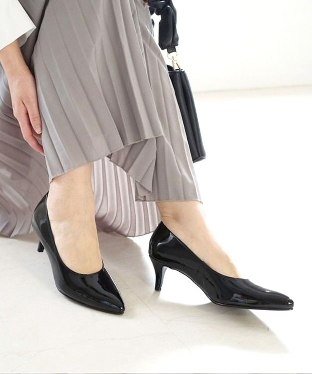 Pointer 日本製 プレーンパンプス ブラック(エナメル)