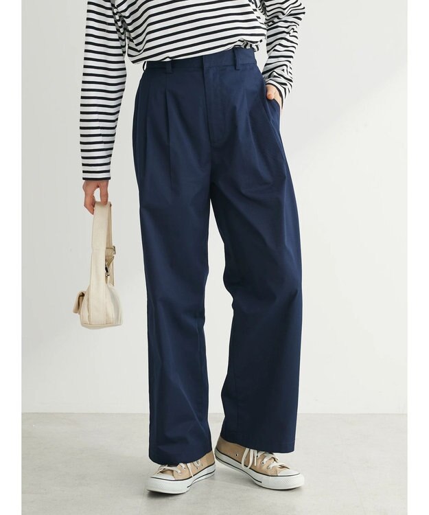 Green Parks ツータックチノパンツ Dark Navy