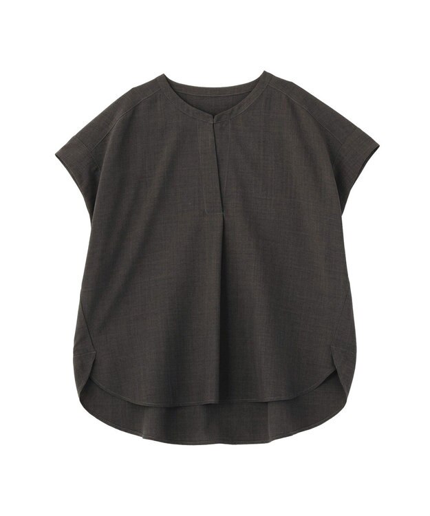 YECCA VECCA 【マシンウォッシャブル】サラサラスキッパーブラウス Charcoal Gray