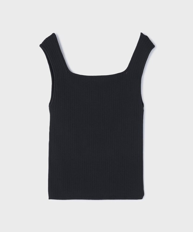 GRACE CONTINENTAL リブフリルニットトップ ブラック