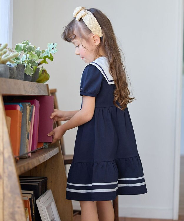 ANY KIDS セーラーカラー ワンピース ネイビー