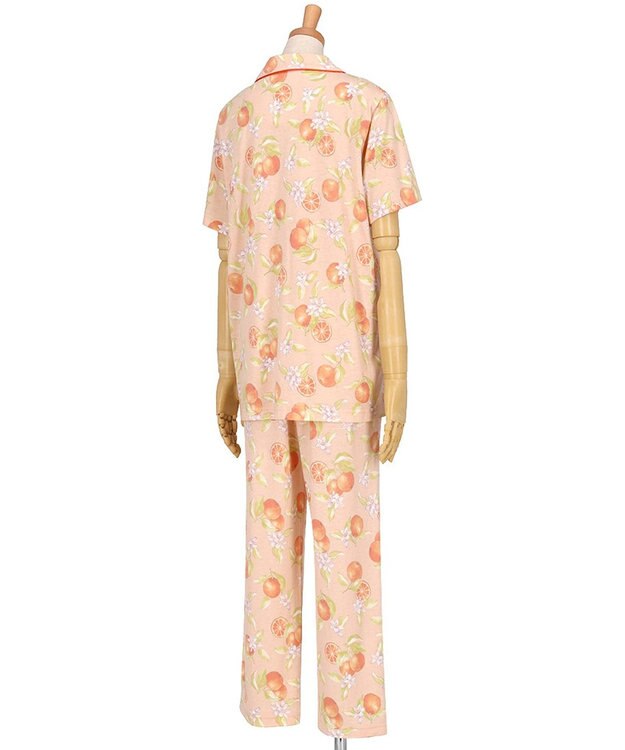 Wing パジャマ 5分袖 半袖 長ズボン 綿混(本体) 天竺素材 レディース EP8077 ウイング／ワコール オレンジ