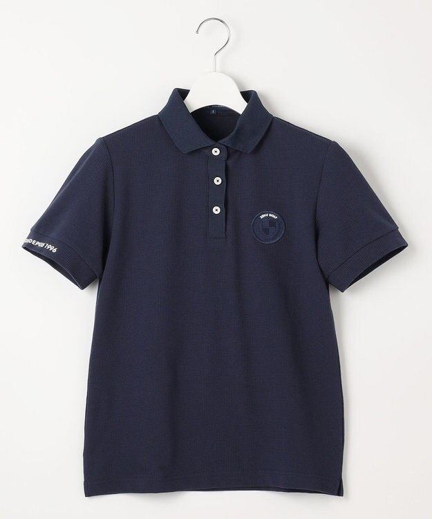 23区GOLF 【WOMEN】【吸水速乾・UVケア】カノコ 半袖ポロシャツ ネイビー系