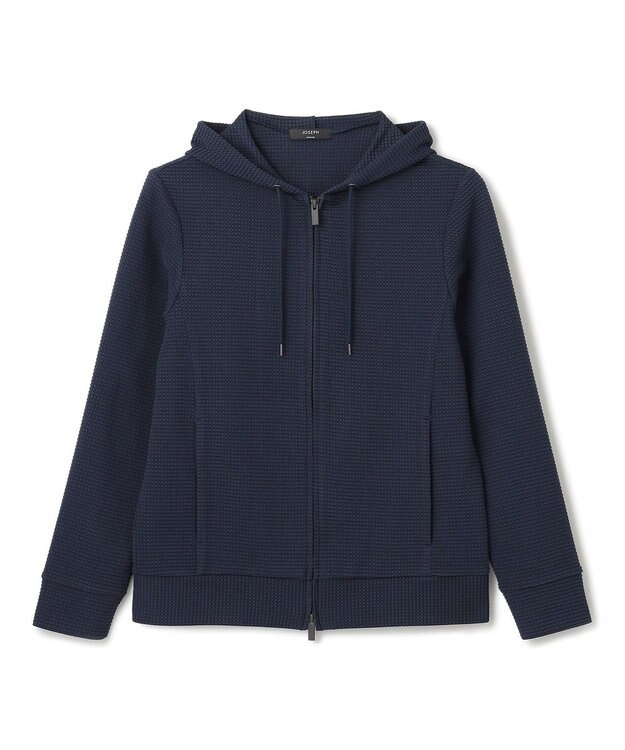 JOSEPH HOMME 新色追加【オリジナル素材/シワになりにくい】ライトタックジャージー ジップアップパーカー ネイビー系