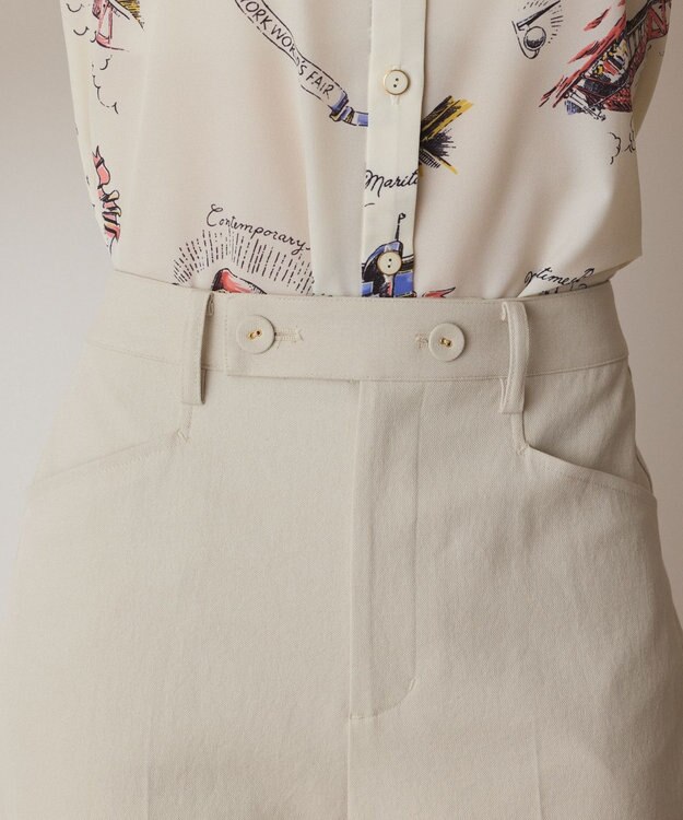 GRACE CONTINENTAL ストレッチフレアパンツ ベージュ