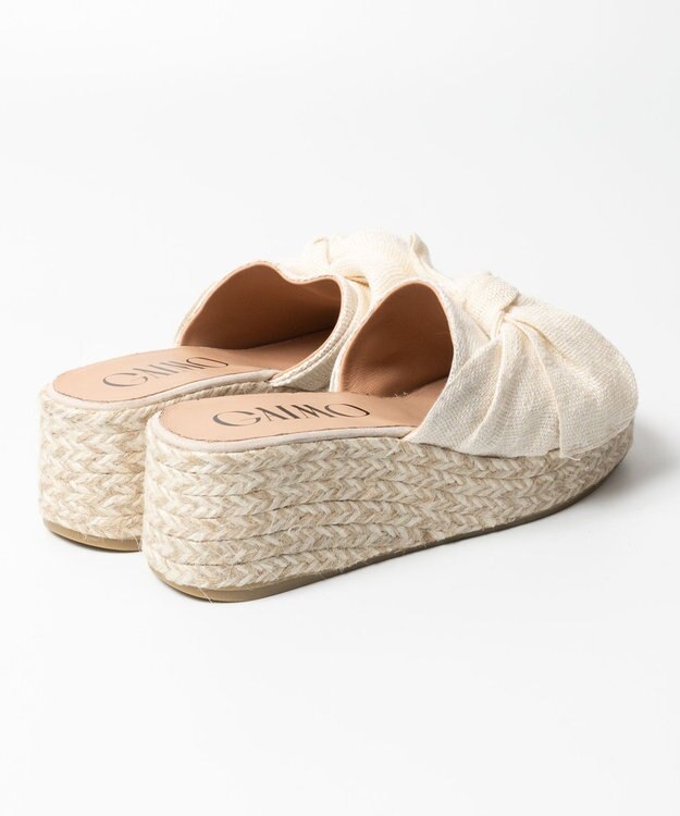 gaimo 【GAIMO/ガイモ】リネンリボン付きジュート厚底サンダル/CELIA-RS アイボリー