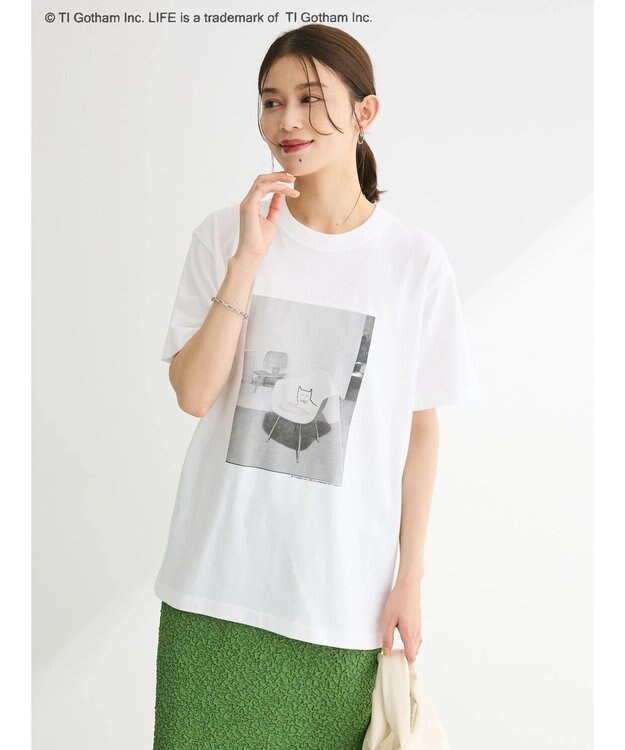 Green Parks ＬＩＦＥ　猫フォトＴシャツ White