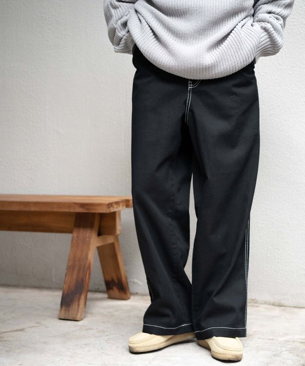 WEGO 【ユニセックス着用アイテム/ウエストゴム】ワーカーズパンツ ブラックその他