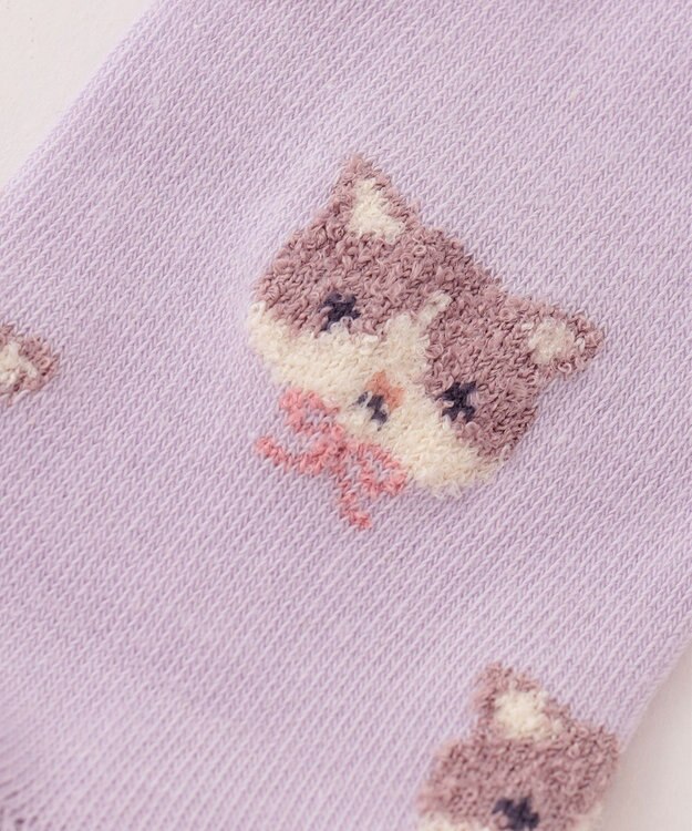 ANY KIDS 【3点セット】ソックス (ネコ) ライラック系