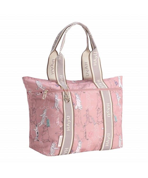 ACE BAGS & LUGGAGE 【雑誌掲載】 HAyU × ace.  フォールディング 折り畳みトートバッグ 猫柄 22L 17861 ピンク柄