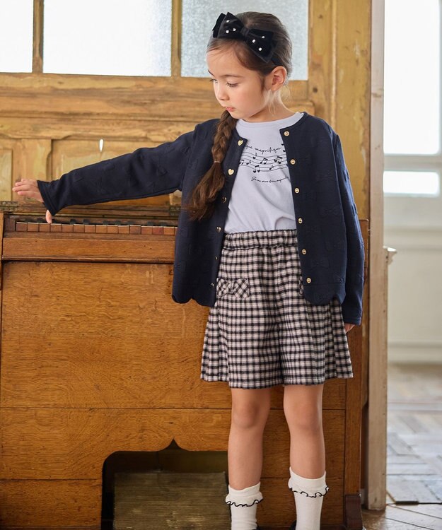 ANY KIDS 【WEB限定】7days プリント 長袖Tシャツ サックスブルー×音符