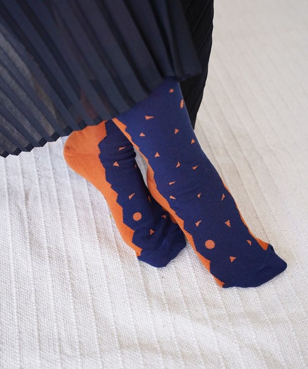 nitorito 【UNISEX】米沢オリジナル柄 mountain&moon 靴下 camel