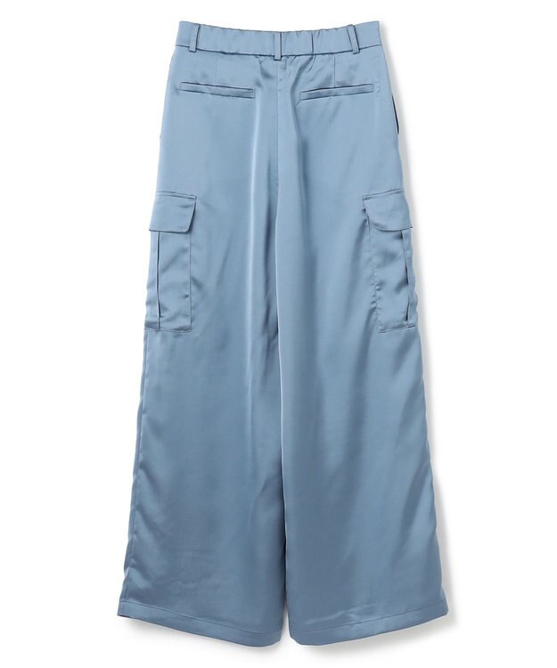 UNFILO L サテン カーゴパンツ スモーキーブルー