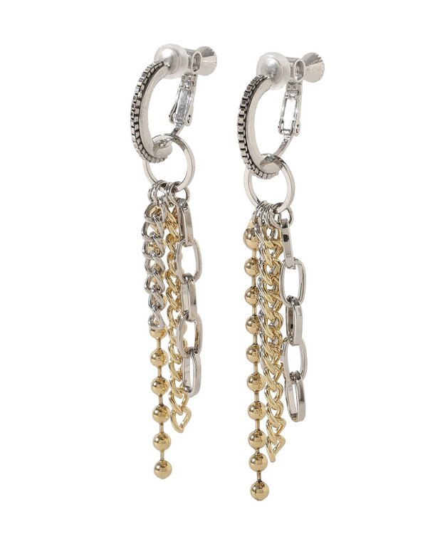 YECCA VECCA チェーンフリンジイヤリング Silver