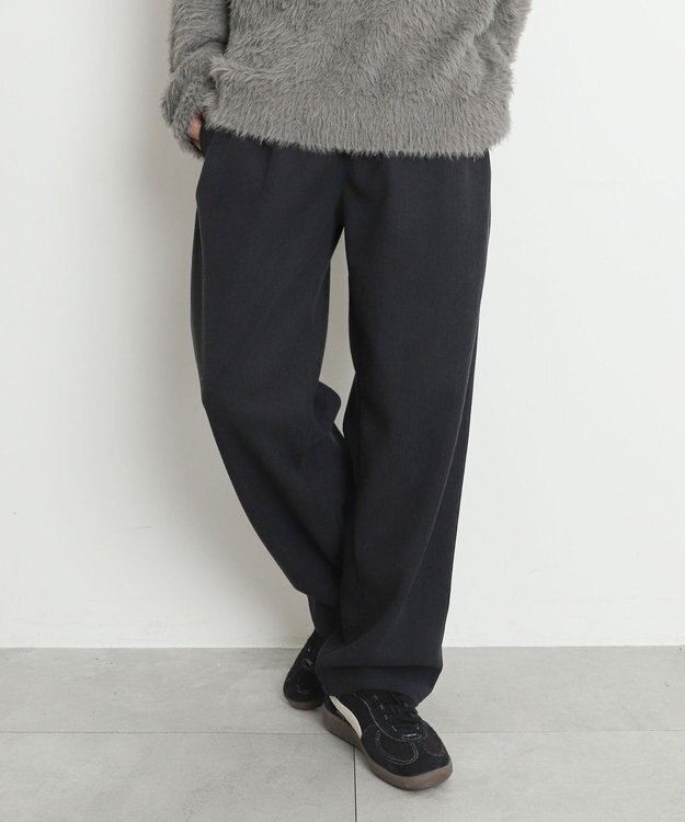 WEGO 【暖パンツ/SMLサイズ展開】裏ベロアシェフパンツ ブラック中濃色