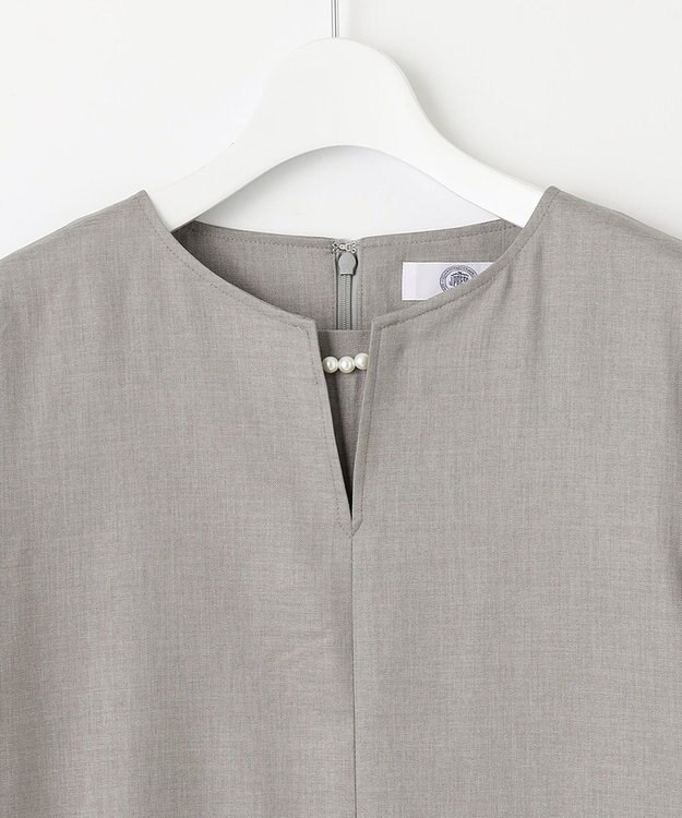 J.PRESS LADIES 【セットアップ対応・洗える・UVケア・速乾】 OXIJEWELストレッチ ワンピース ライトグレー系