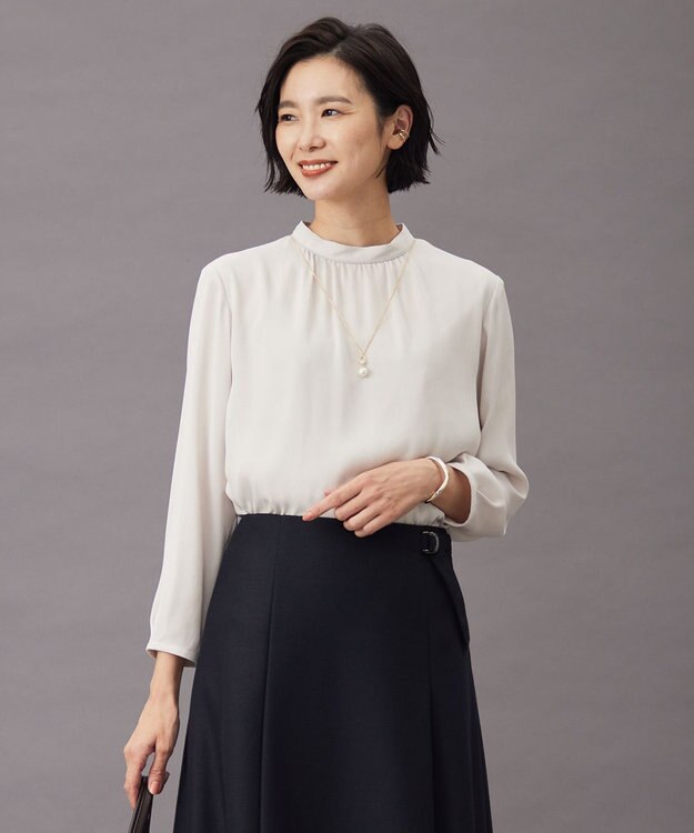 J.PRESS LADIES バックサテンジョーゼット カットソー ピンク系