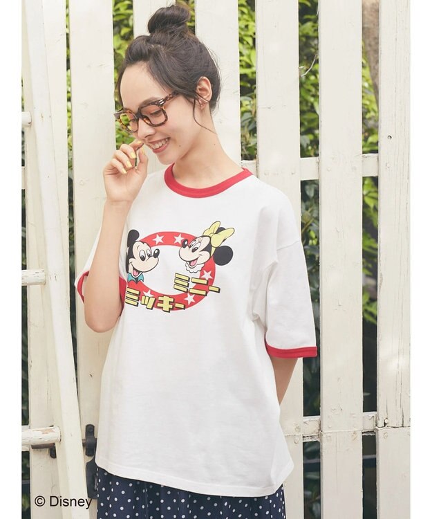 earth music&ecology リンガーＴｅｅ／Ｍｉｃｋｅｙ＆Ｍｉｎｎｉｅ Off White