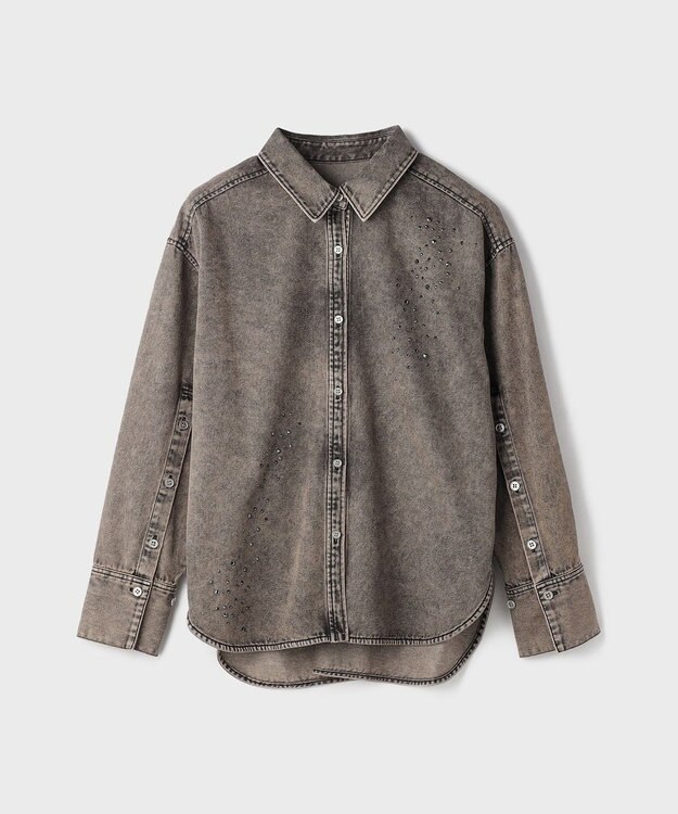 GRACE CONTINENTAL ビジューデニムシャツ ベージュ