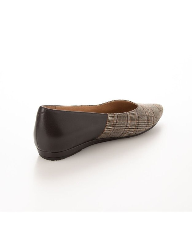 ing <ing>アシンメトリーカットフラットパンプス ダークブラウンキジ