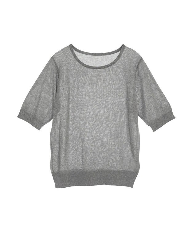 earth music&ecology ＳＥＴ２点シアーニットプルオーバー＋カーディガン Gray