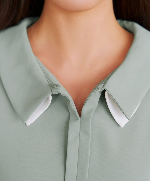 Tiaclasse レイヤードカラーブラウス ミント