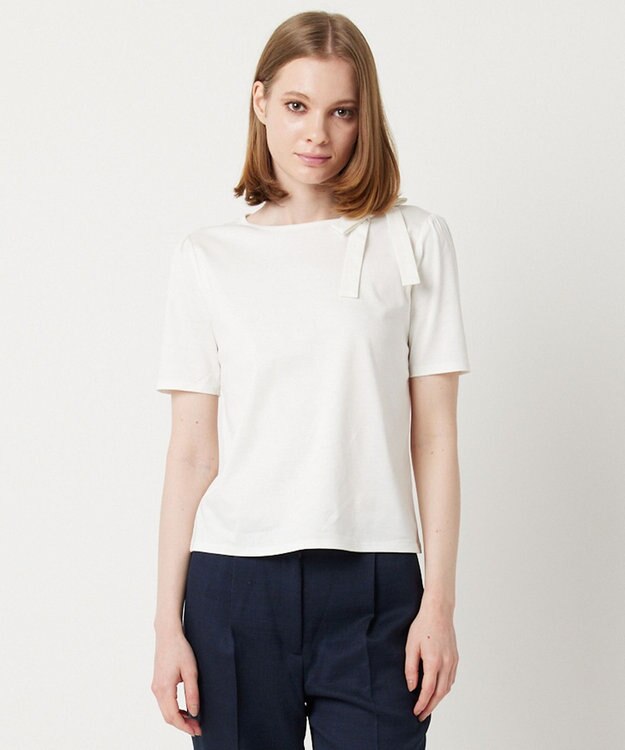TOCCA 【洗える】AIR TEE リボン Tシャツ アイボリー系