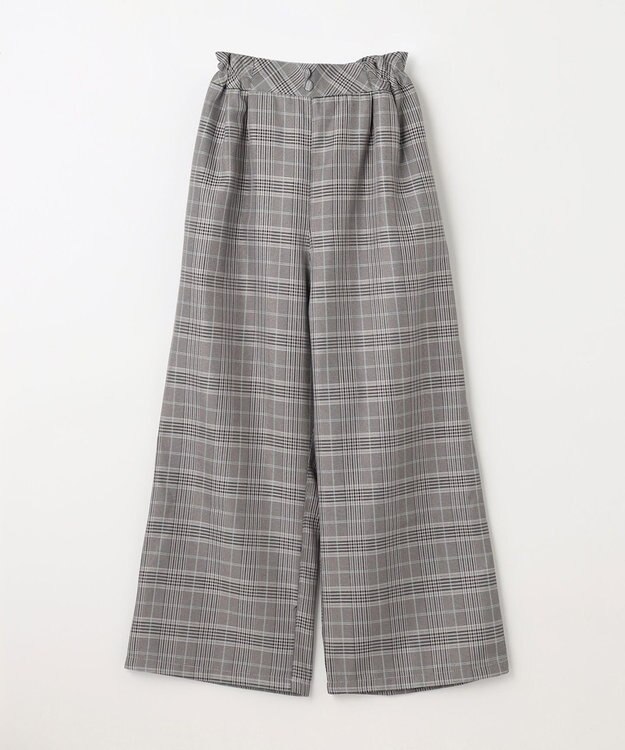 ANY KIDS フリル チェック サロペット ブラック系チェック