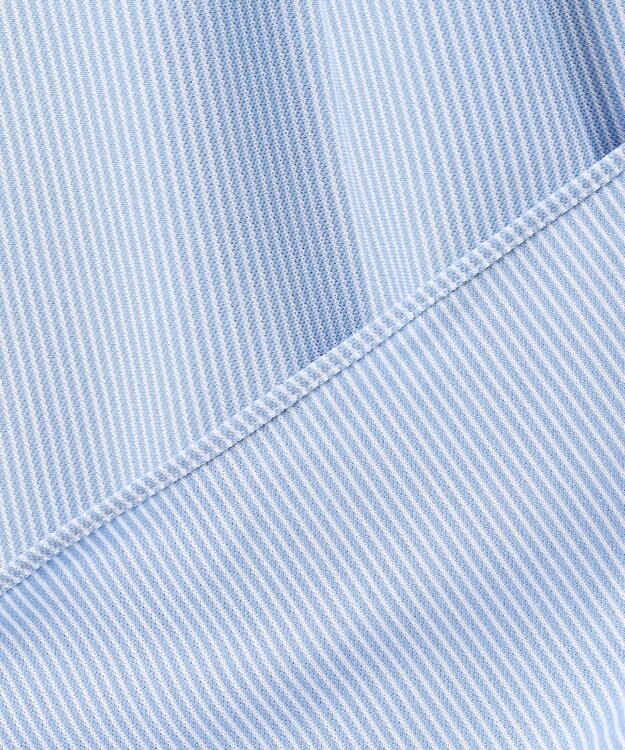 J.PRESS MEN 酷暑の清潔感もこれ一枚で【吸水速乾 / 抗菌防臭 / 防シワ】【J.PRESS OXFORD JERSEY】カノコインレイマイクロストライプ 半袖シャツ / B.D. サックスブルー系1