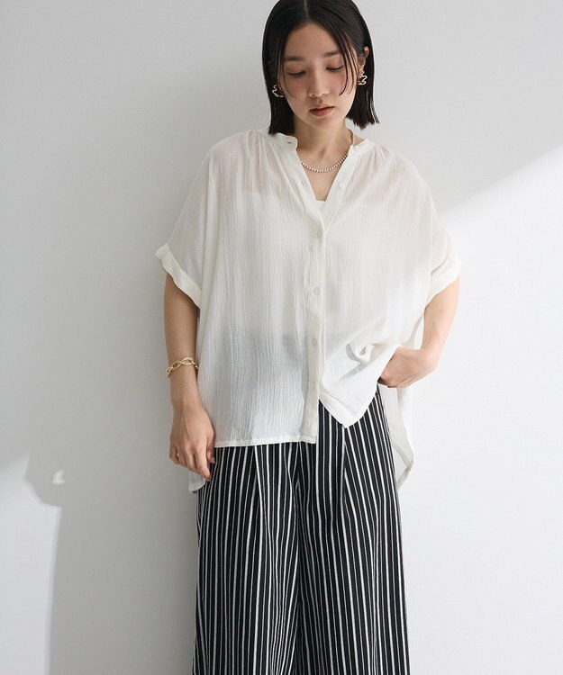 Green Parks Ｉ　レーヨンクレープブラウス Ivory