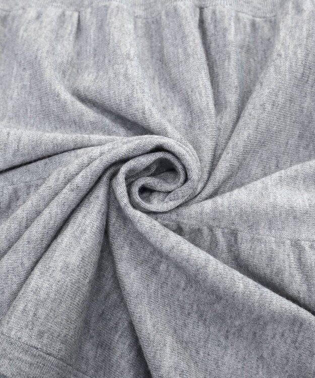 Tiaclasse L 【洗える】大人華やぐ2段ティアードニットチュニック グレー