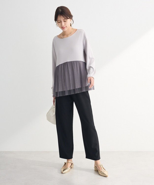 Green Parks プリーツチュールドッキングプルオーバー Gray