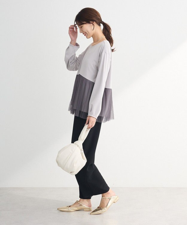 Green Parks プリーツチュールドッキングプルオーバー Gray